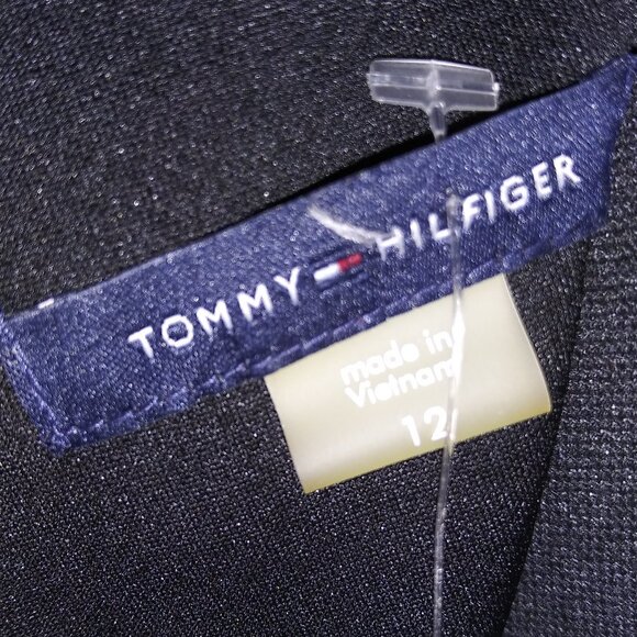 Tommy Hilfiger Black Flutter Sleeve Patch Pocket Shift Dress Size 12 - Picture 9 of 9